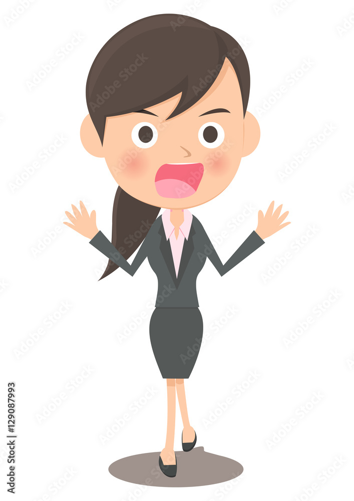 驚く女性会社員 驚く女性会社員
