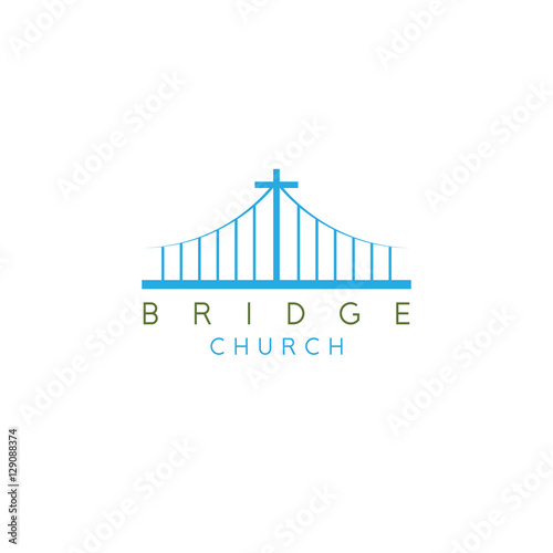 bridge church religious concept vector design template
