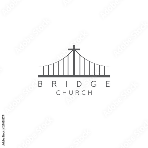 bridge church religious concept vector design template