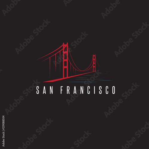 san francisco golden gate bridge vector design template illustra