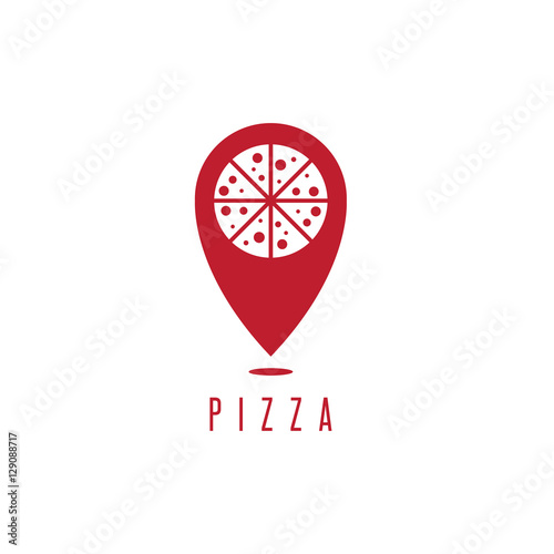 pizza geo location concept vector design template