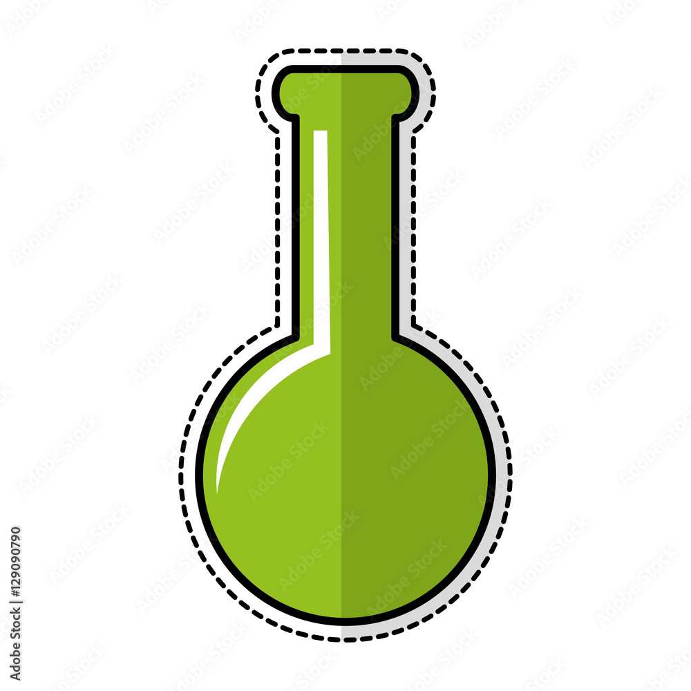 chemistry flask bottle icon over white background. colorful design. vector illustration chemistry flask bottle icon over white background. colorful design. vector illustration