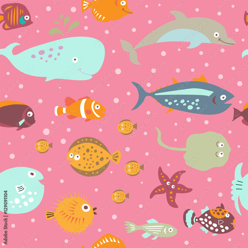 Seamless texture on the marine theme