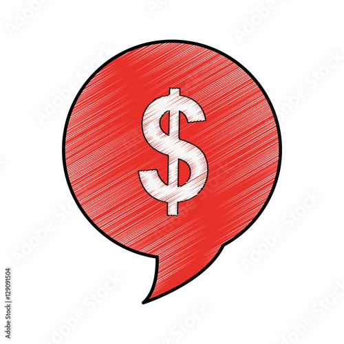 communication bubble with money icon over white background. vector illustration