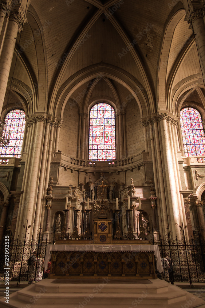 Inside the Church of St. Peter at Poitiers in France Inside the Church of St. Peter at Poitiers in France