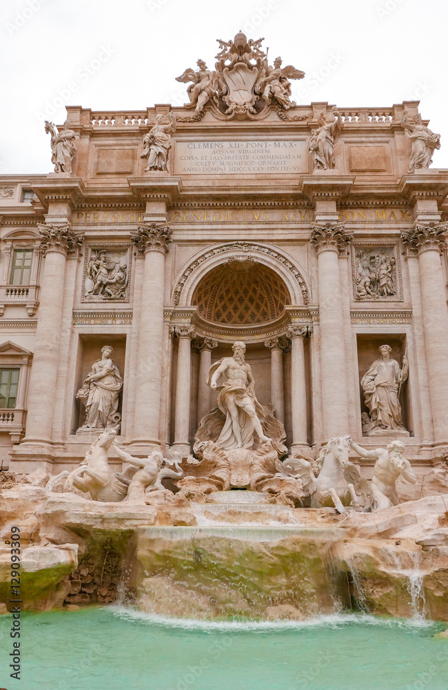 Amazing statues at the Fountains of Trevi in Rome