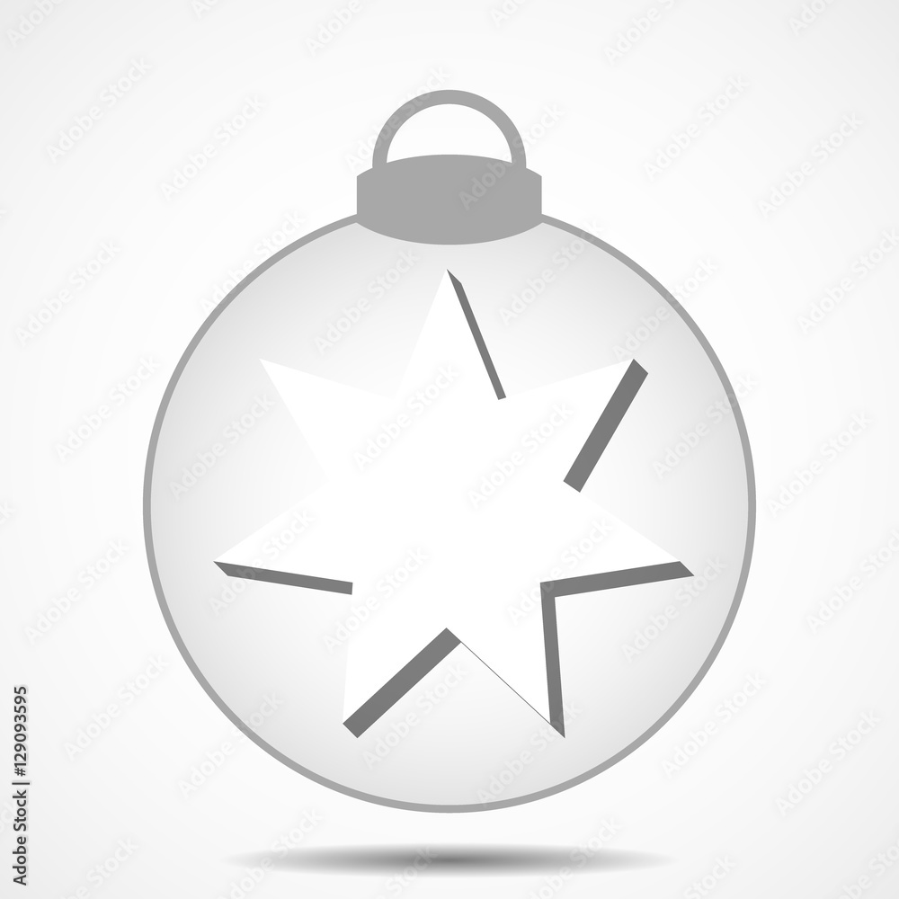 Christmas icon with star silhouette on gray background Christmas icon with star silhouette on gray background