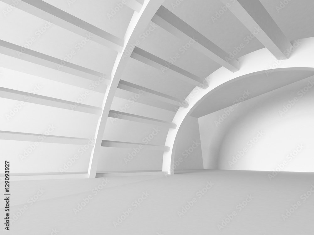 Obraz premium Abstract Architecture Background. Empty White Futuristic Room