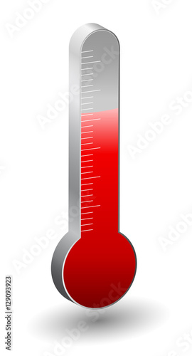 Red thermometer isolated, vector