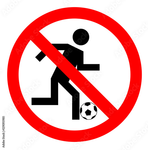  No play or football sign, vector illustration