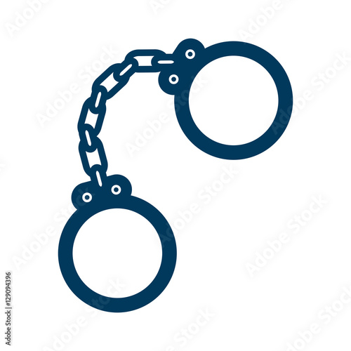 handcuffs device icon over white background. vector illustration