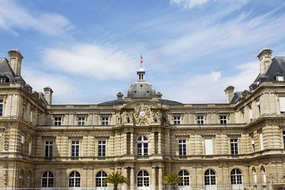 Luxembourg Palace in Paris. Former royal residence, now repurposed & used as the meeting place for the French senate