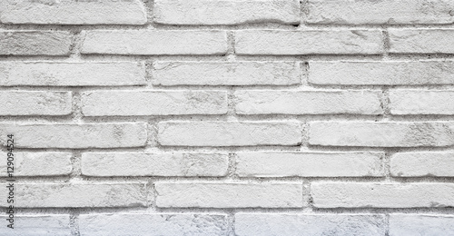 Old Painted White brick wall Background