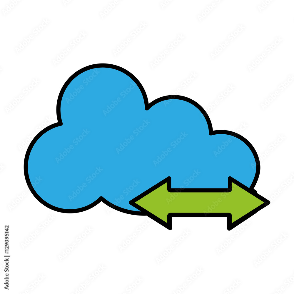 cloud storage with sharing arrow icon over white background. vector illustration cloud storage with sharing arrow icon over white background. vector illustration