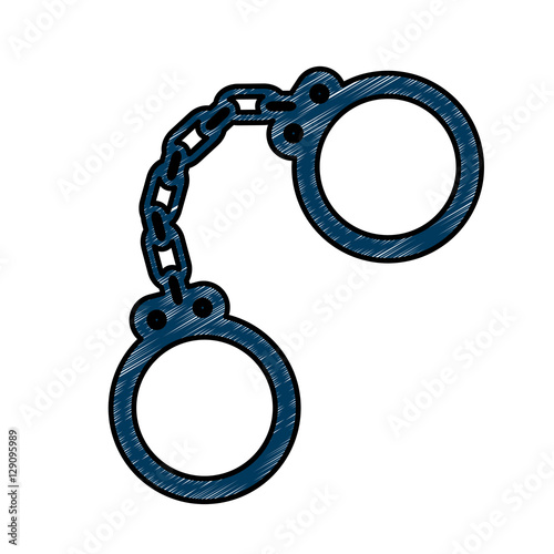 metal handcuffs icon image vector illustration design 