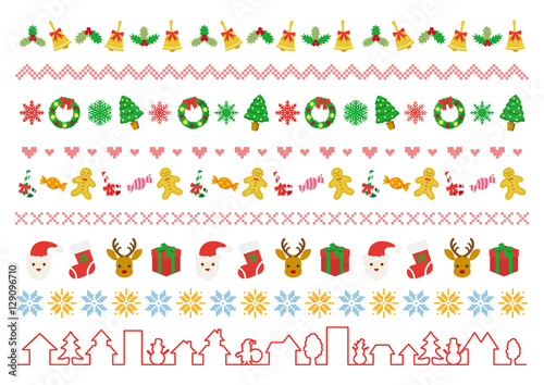 クリスマス　ライン素材セット