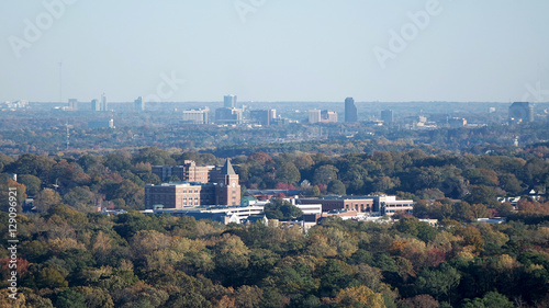 Quadro em tela Aerial view of Atlanta suburbs