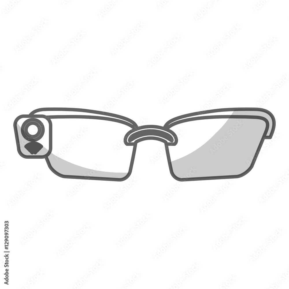 Fototapeta premium silhouette of smartglasses icon over white background. wearable technology device. vector illustration