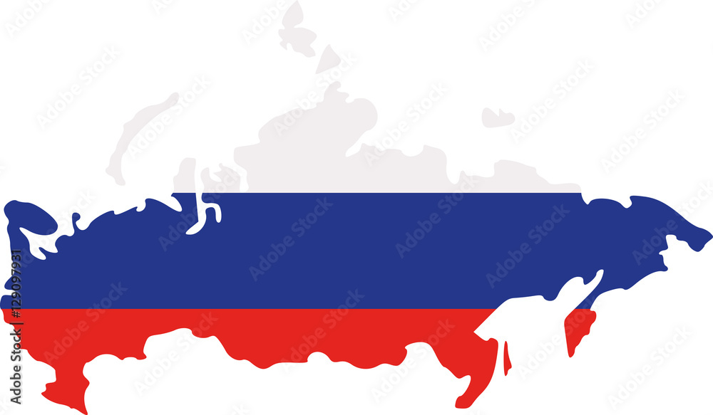 Fototapeta premium Russia map with flag