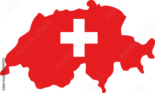 Switzerland map with flag