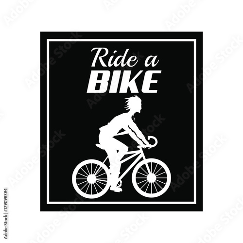 poster ride a bike cyclist silhouette dark background vector illustration eps 10