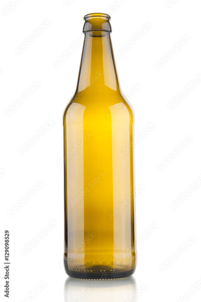 Empty beer bottle on white background Empty beer bottle on white background