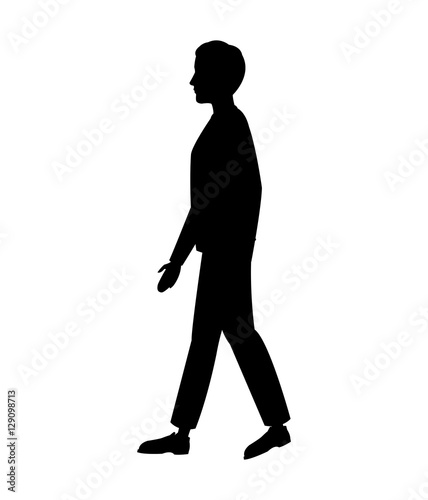 silhouette man walking side view vector illustration eps 10