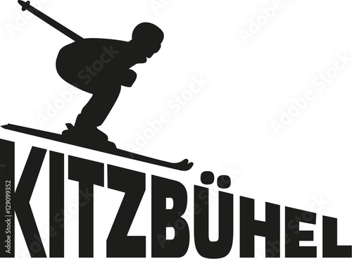 Kitzbühel with skiing silhouette