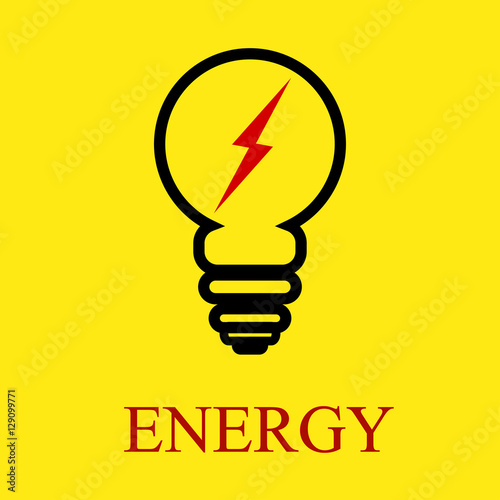 Flat icon of bulb, Lightbulb outline icon. Business logo template.