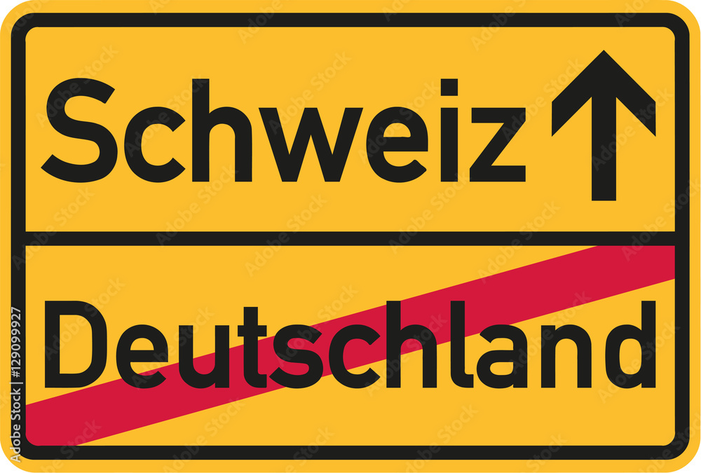 Migration from germany to Switzerland - german town sign