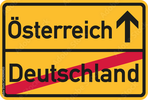 Migration from germany to Austria - german town sign