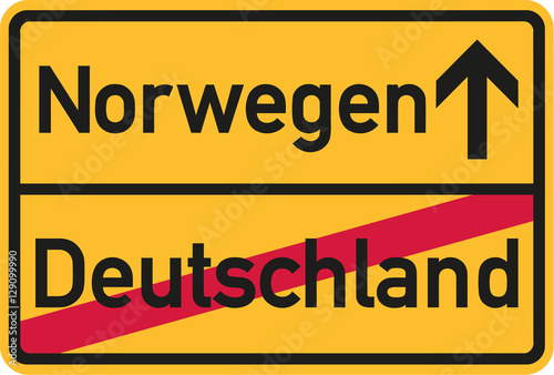 Migration from germany to Norway - german town sign