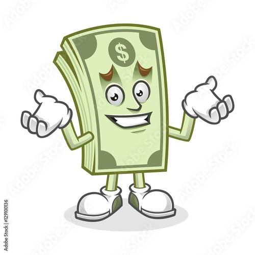 Feeling sorry Dollar bill mascot, Money character, Dollar cartoon 