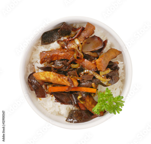 Stir fried meat with rice