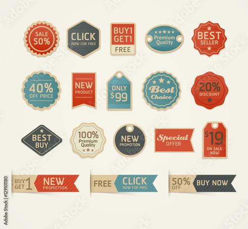 Set of retro vintage badges and labels design. Vector illustrati