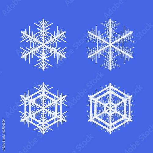 Collection of snowflakes. Winter decorative element.