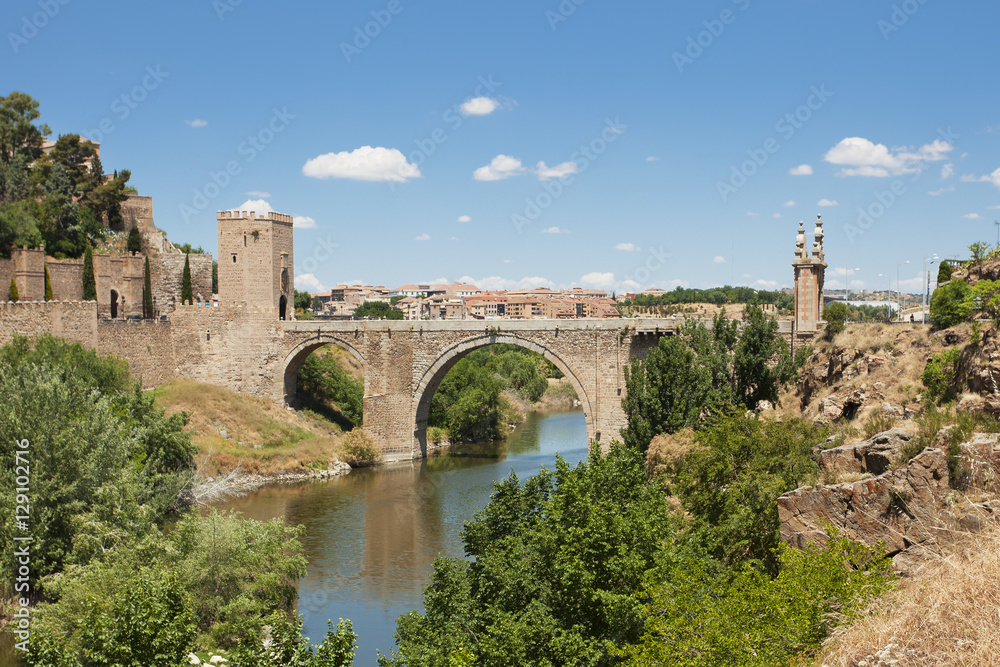 Medieval bridge over the River Tajo in Toledo, Spain