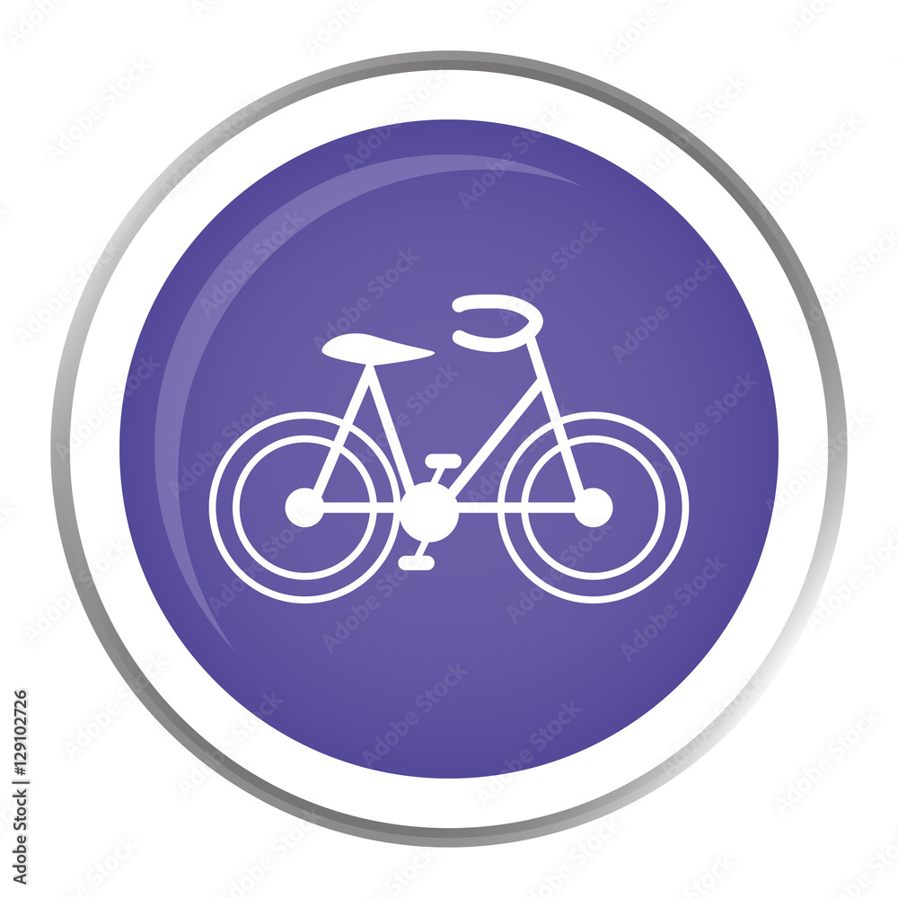 button with bicycle vehicle icon inside over white background. vector illustration button with bicycle vehicle icon inside over white background. vector illustration