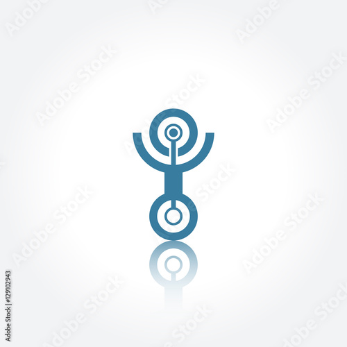 Abstract technology icon. Communication logo. Technology futuristic element.