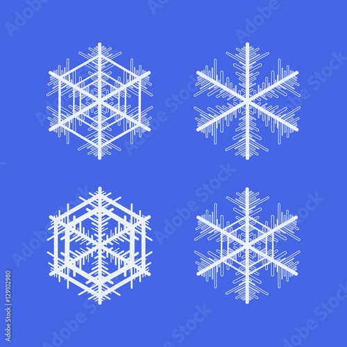 Collection of snowflakes. Winter decorative element.