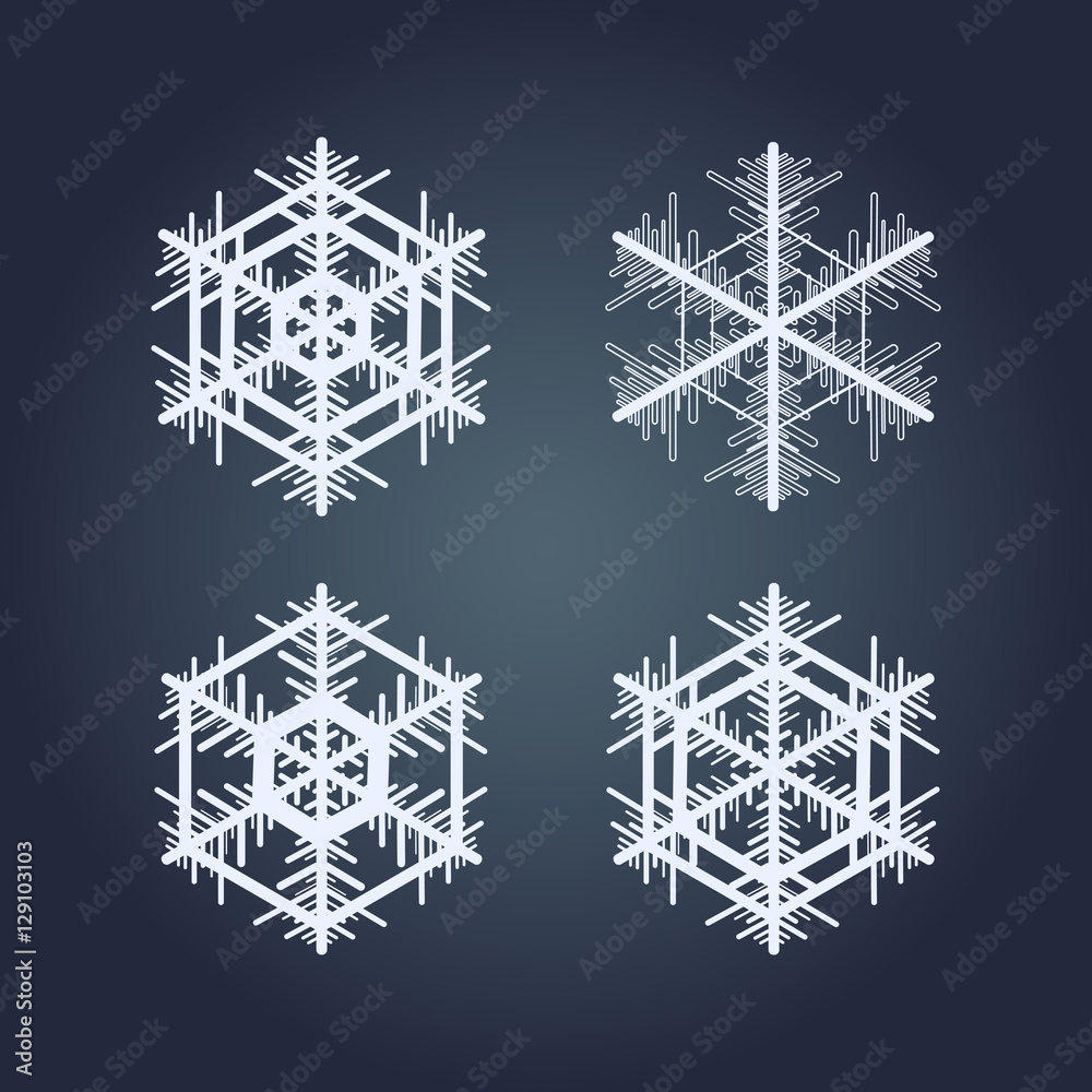 Collection of snowflakes. Winter decorative element. Collection of snowflakes. Winter decorative element.