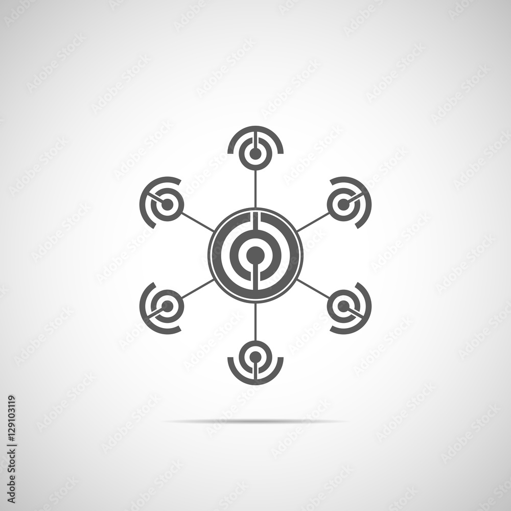 Abstract technology icon. Communication logo. Technology futuristic element.