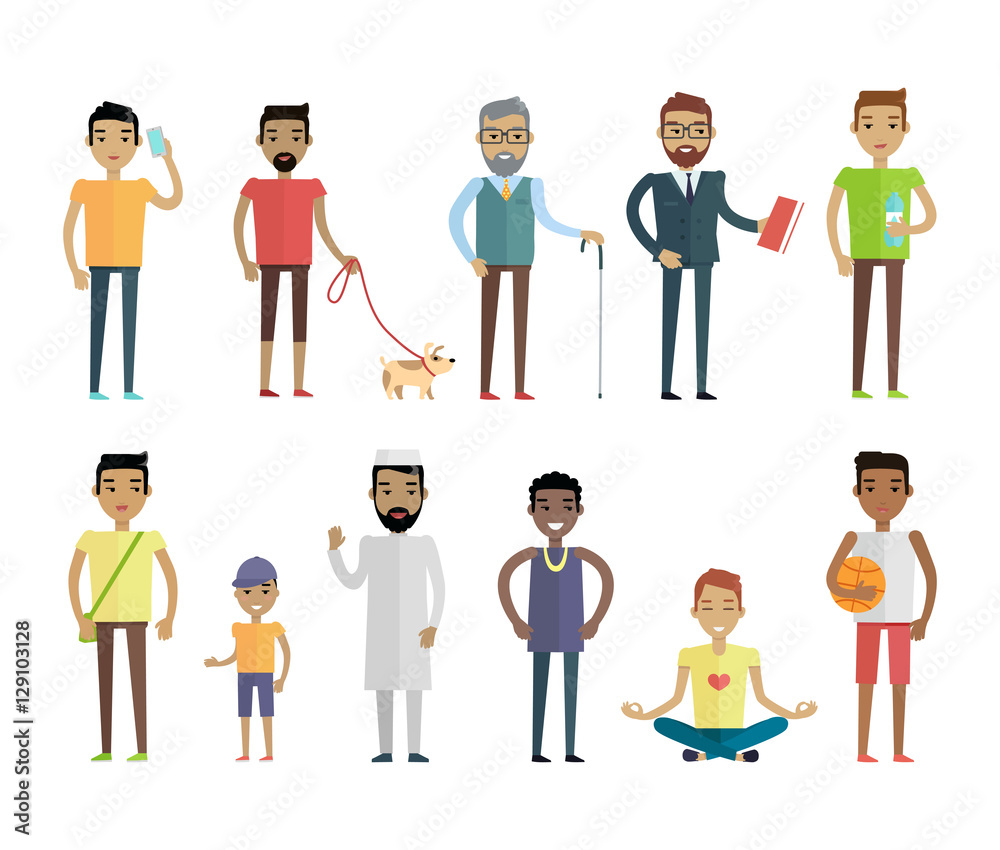 Big Set of People Characters Vectors in Flat Style