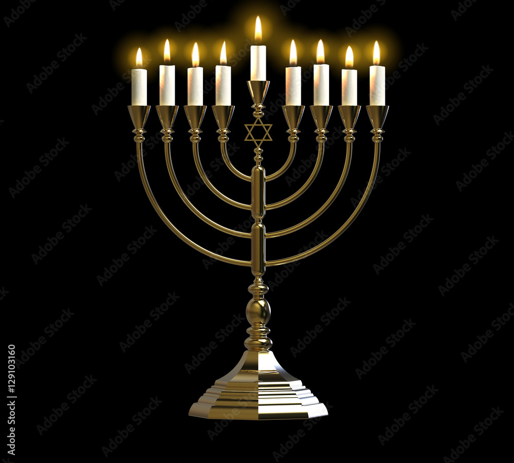 Hanukkah menorah 3D render Hanukkah menorah 3D render