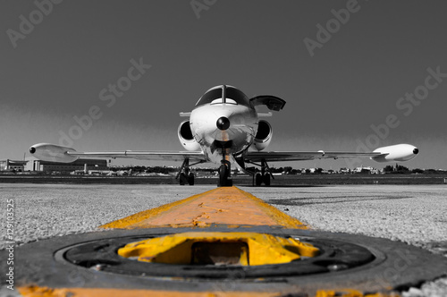 LUQUA, MALTA - NOVEMBER 2015
A Learjet 35A parked on the apron waiting for passengers. 