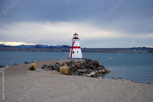 Lighthouse on Lake Havasu near London Bridge in Lake Havasu City, Arizona