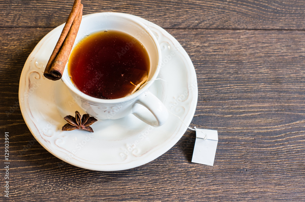Spiced tea on rustic background Spiced tea on rustic background