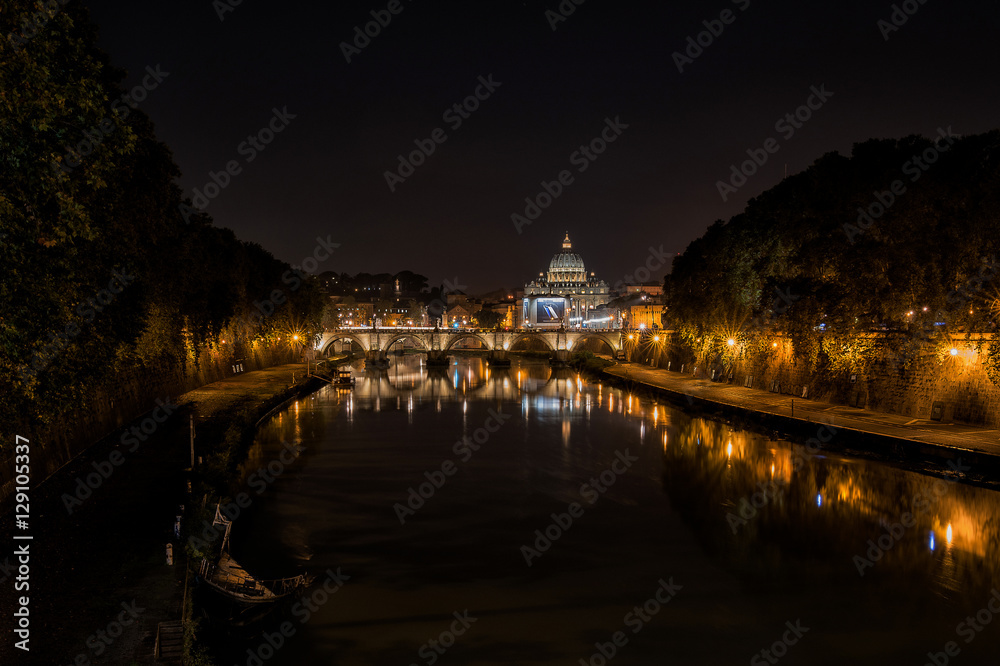 cityscape at night Rome