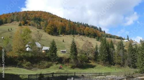 Panorama of old mountain village