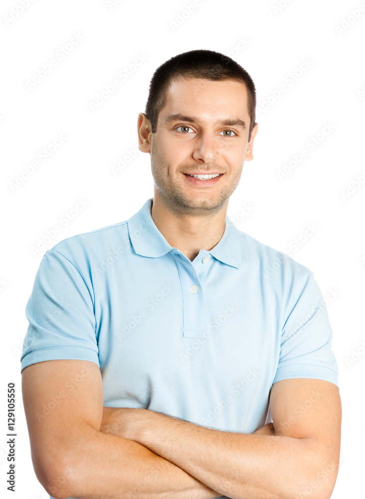 Portrait of happy smiling young man, isolated Portrait of happy smiling young man, isolated